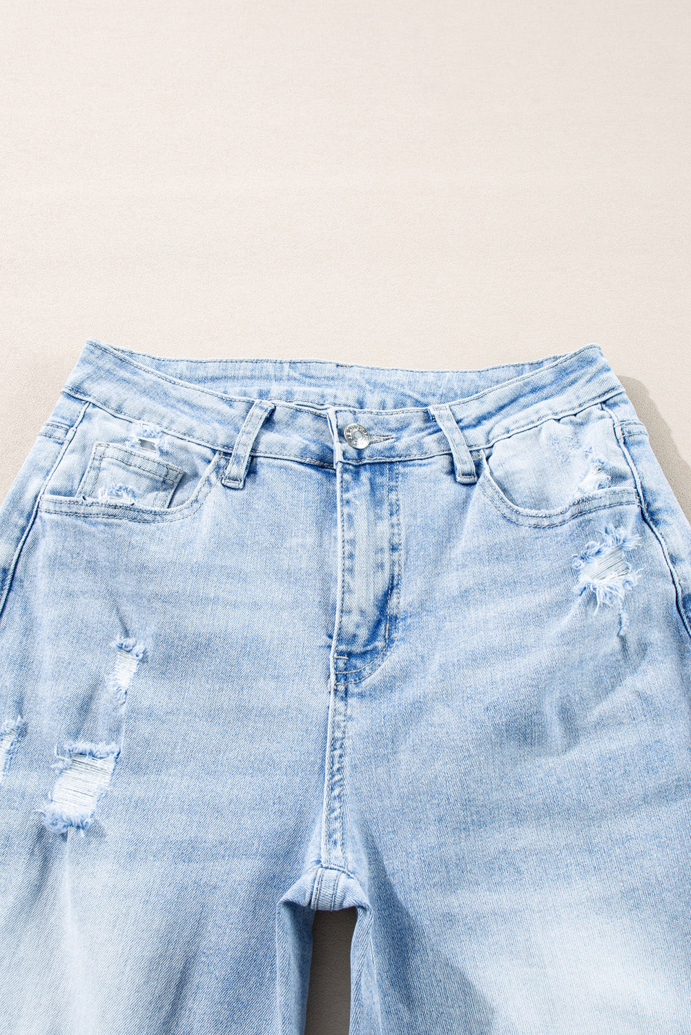 The Beau Distressed Straight Jeans
