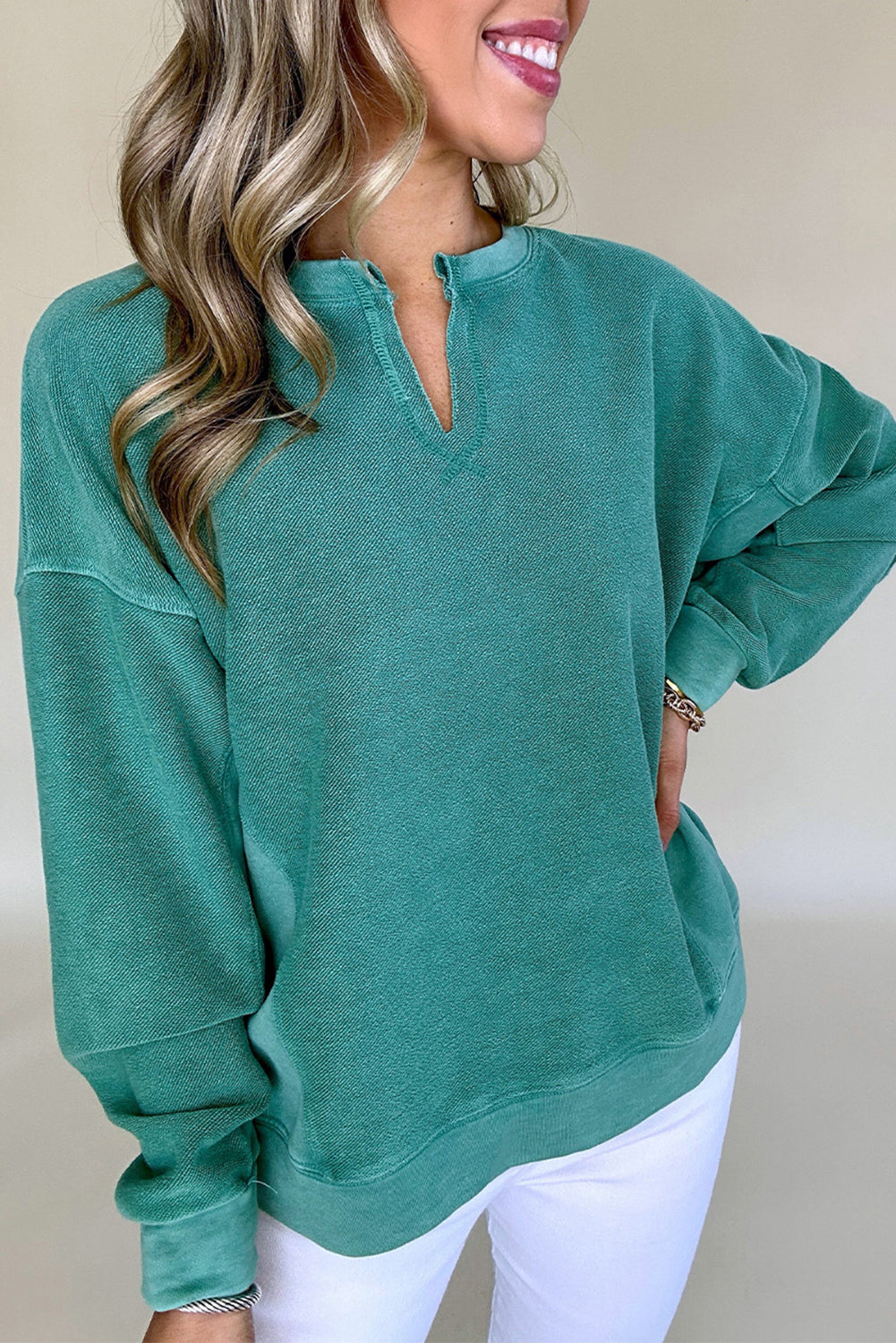 The Everyday Notched Neck Sweatshirt