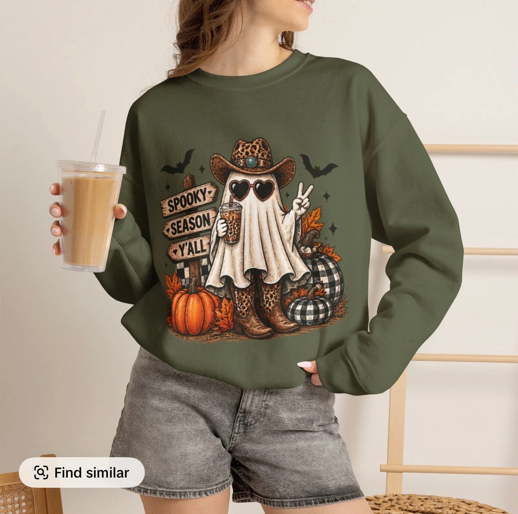 Spooky Season Y’all Western Ghost Sweatshirt