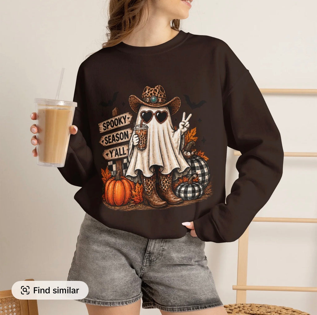 Spooky Season Y’all Western Ghost Sweatshirt