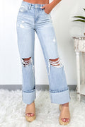 The Beau Distressed Straight Jeans